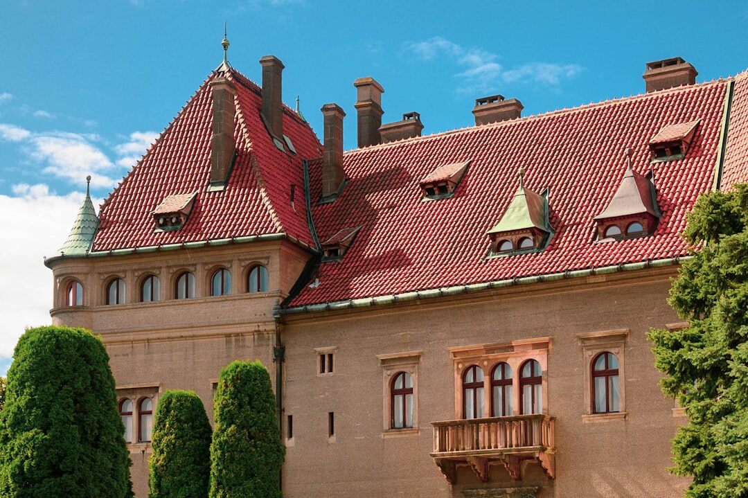 Senior tourists visiting a historic castle in Slovakia