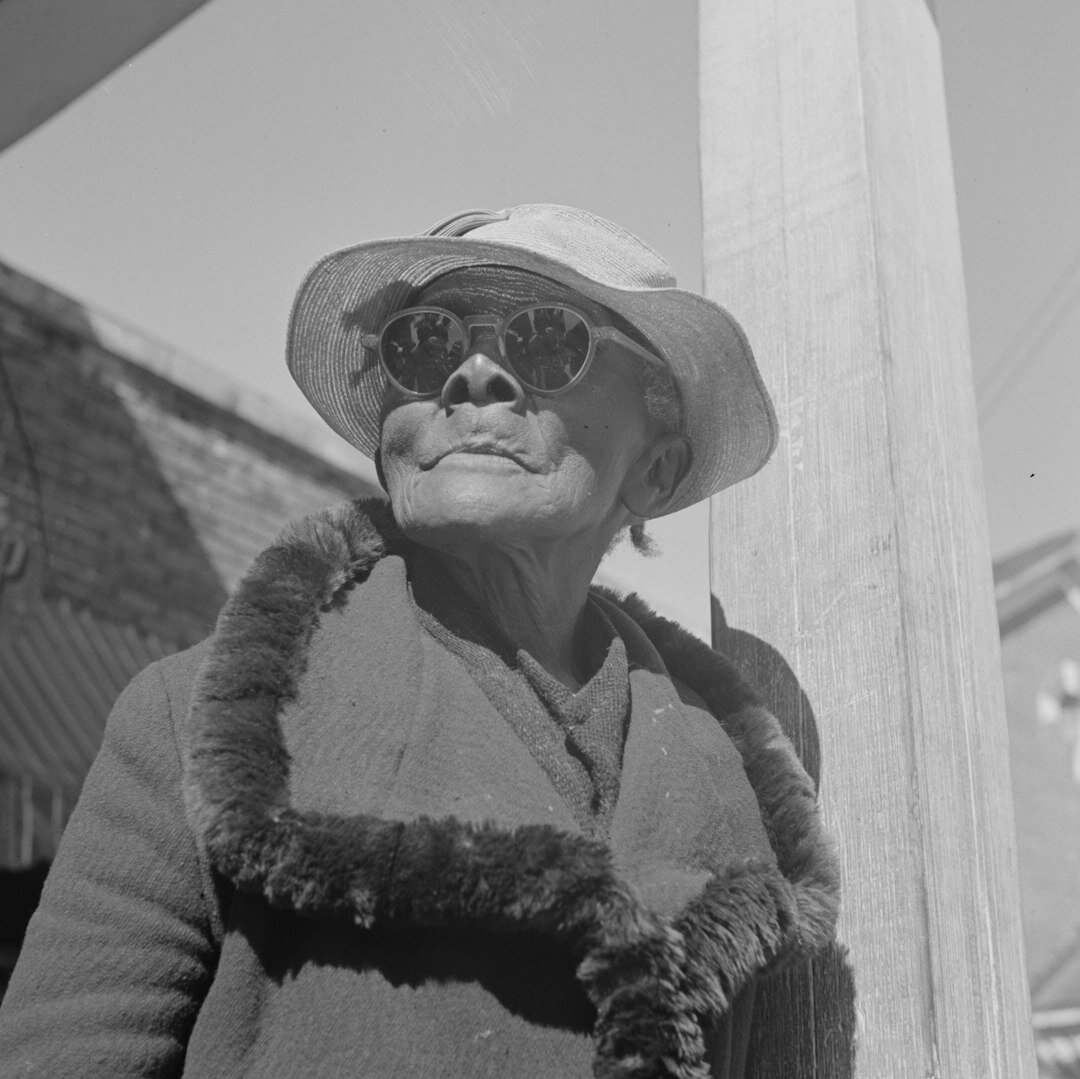 Smiling senior woman with glasses portrait