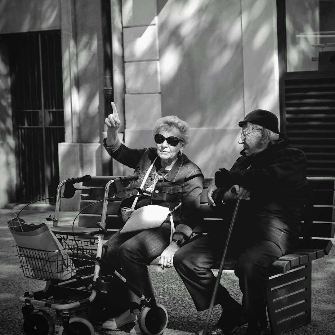 Senior couple smiling on a sightseeing bus tour